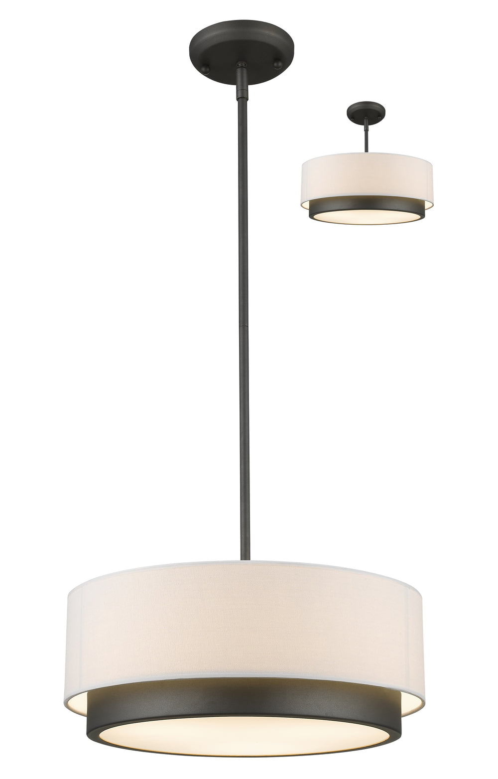 Jade 3 Light Convertible Pendant in Factory Bronze Finish