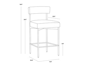 SENECA COUNTER STOOL - ANTIQUE BRASS - DANNY IVORY