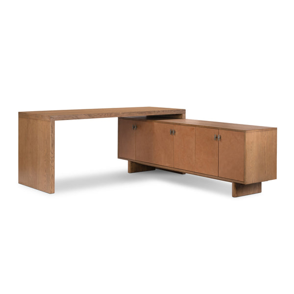Posada Media Console In Amber Oak