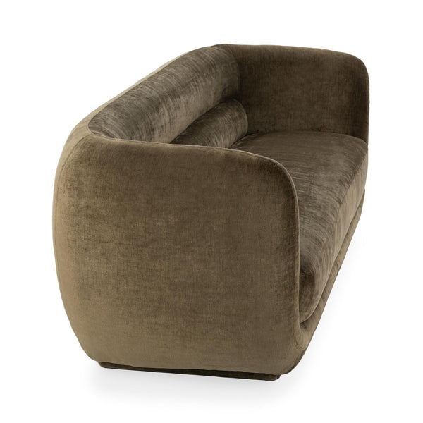 Nico Upholstered Sofa in Olive Green Fabric