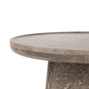 Zane End Table - Warm Grey Marble