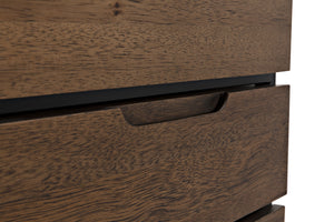 Seoul Tallboy Dark Walnut and Industrial Steel Chest of Drawers