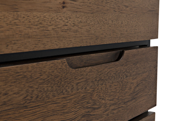 Seoul Tallboy Dark Walnut and Industrial Steel Chest of Drawers