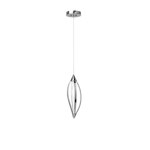 LED Pendant, w/Swooped Arms, Polished Chrome   