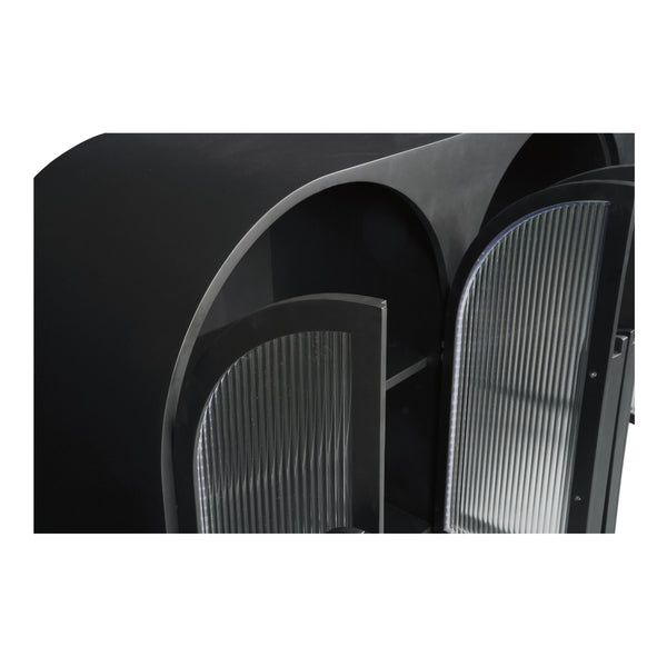 Salone Cabinet in Black with Reeded Glass