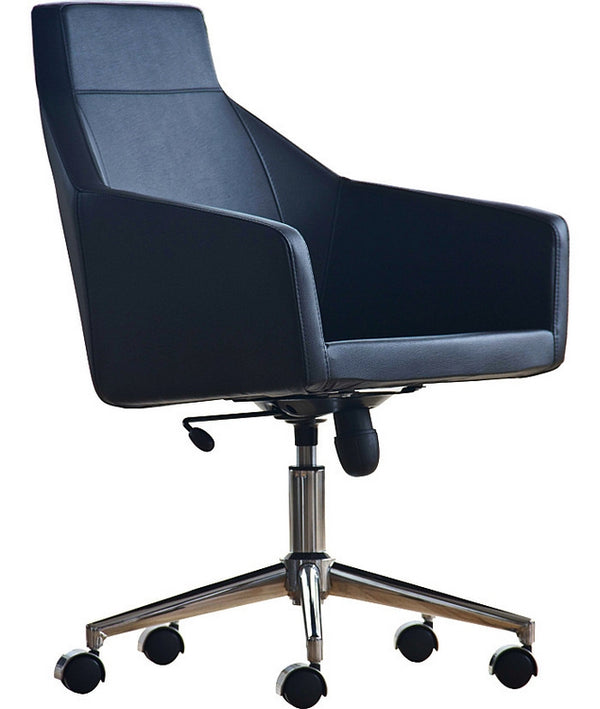 Mercer Contemporary Office Chair In Black Leather