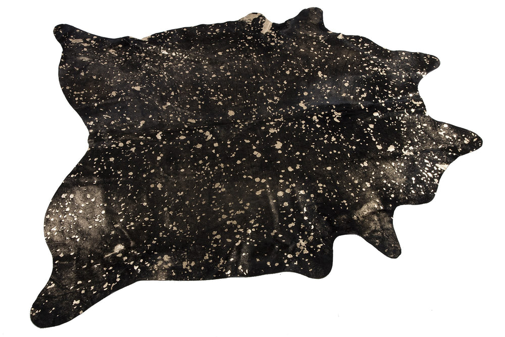 Cowhide - Metallic gold on Black