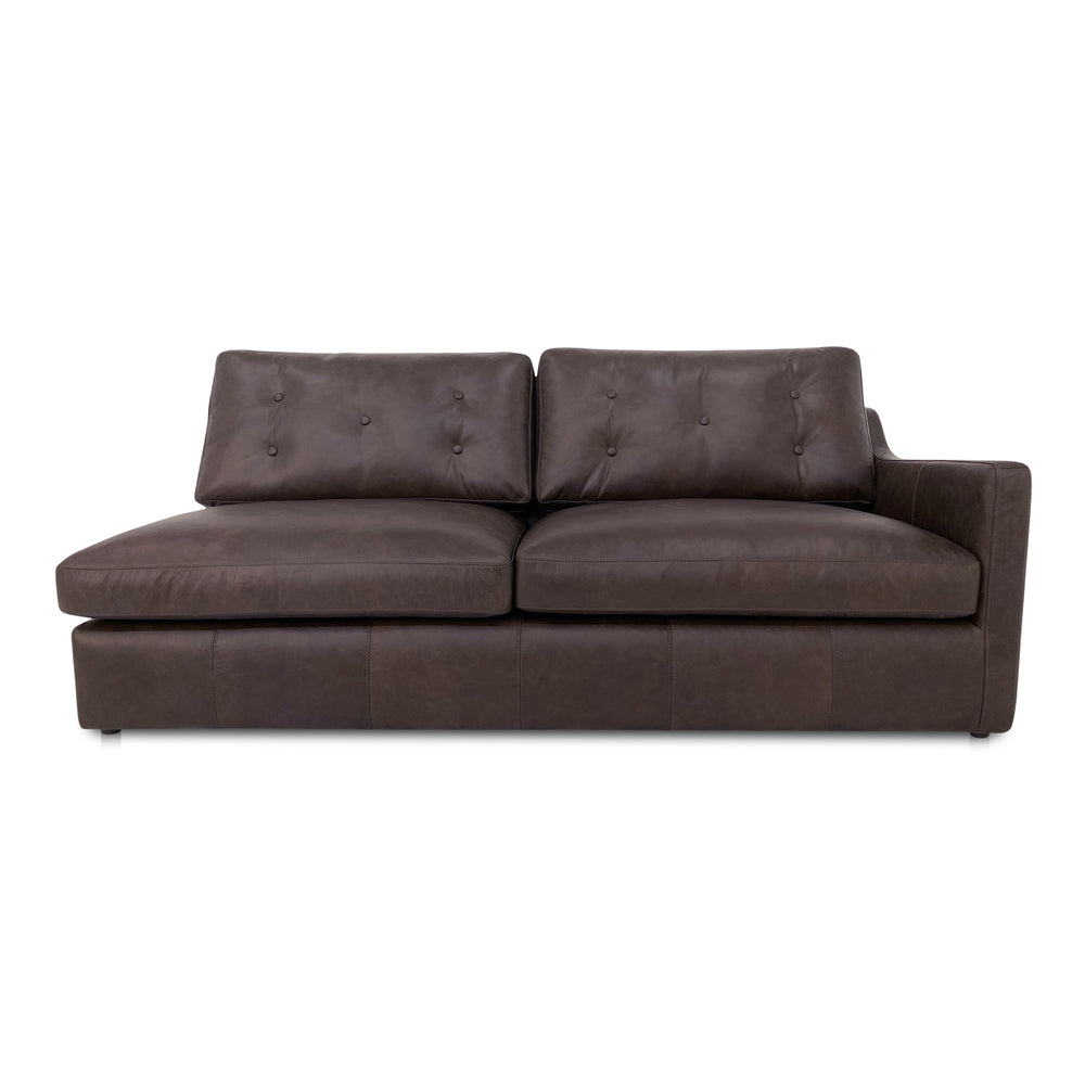 Moe's Thurlow Right Arm Facing Sofa in Brown Leather