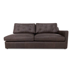 Moe's Thurlow Right Arm Facing Sofa in Brown Leather