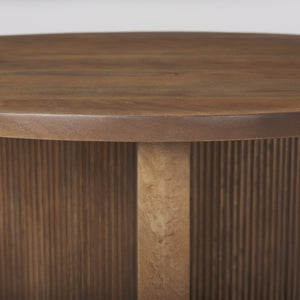 Enzo 32" Round Tabletop w/ Fluted Wood Base Foyer Accent Table