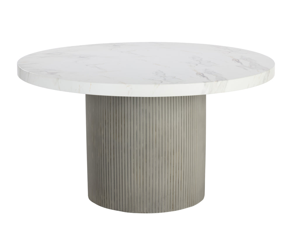 NICOLETTE DINING TABLE - LIGHT GREY - MARBLE LOOK - 55"