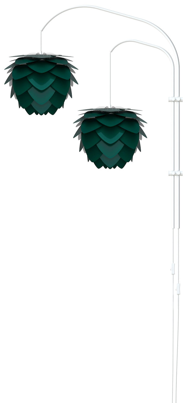 Aluvia Mini 2-Light Wall Lamp in Forest with White Wall Hanger