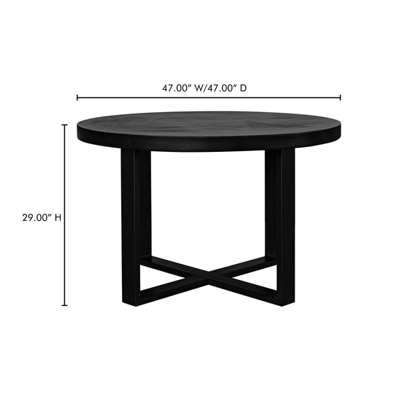 Moe's Jedrik Round Outdoor Dining Table Black