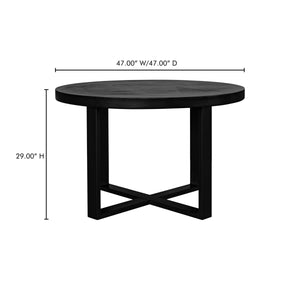 Moe's Jedrik Round Outdoor Dining Table Black