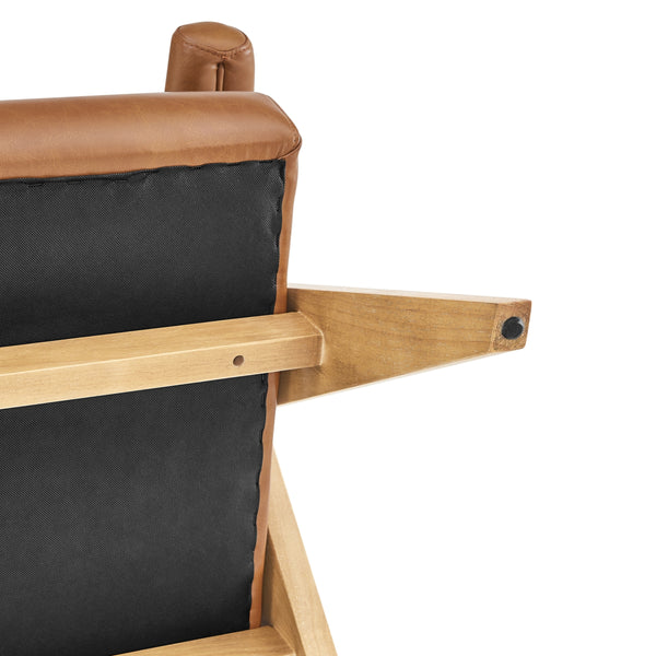 Nixon Faux Leather Accent Arm Chair, Borneo Chocolate
