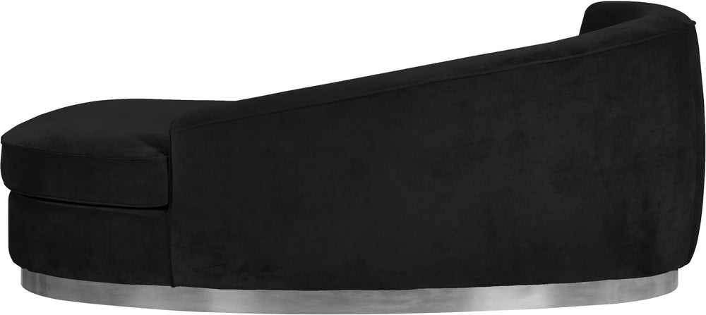 Crystal Chaise In Black Velvet and Chrome