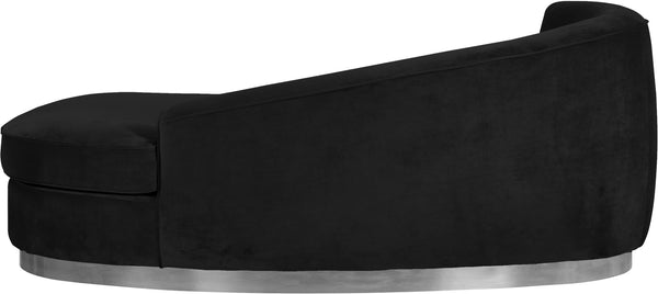 Crystal Chaise In Black Velvet and Chrome