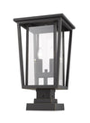 Seoul 2 Light Outdoor Pier Mounted Fixture in Oil Rubbed Bronze Finish