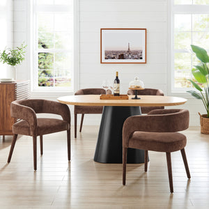 Lauryn Velvet Dining Side Chair, Dainty Dark Brown