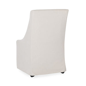 Warwick Upholstered Rolling Dining Chair - Sandy Tan