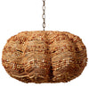 Clamshell Wood Beaded 4-Light Chandelier