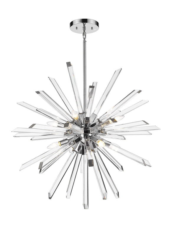Burst 8 Light Chandelier in Chrome Finish