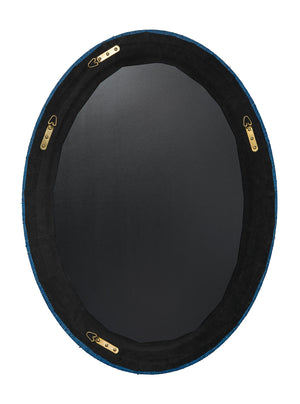 Valley Raffia Oval Wall Mirror, Indigo