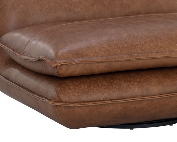 COLSON SWIVEL ARMLESS CHAIR - COGNAC LEATHER