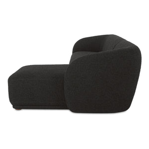 Moe's Faye Right Sectional in Black Boucle
