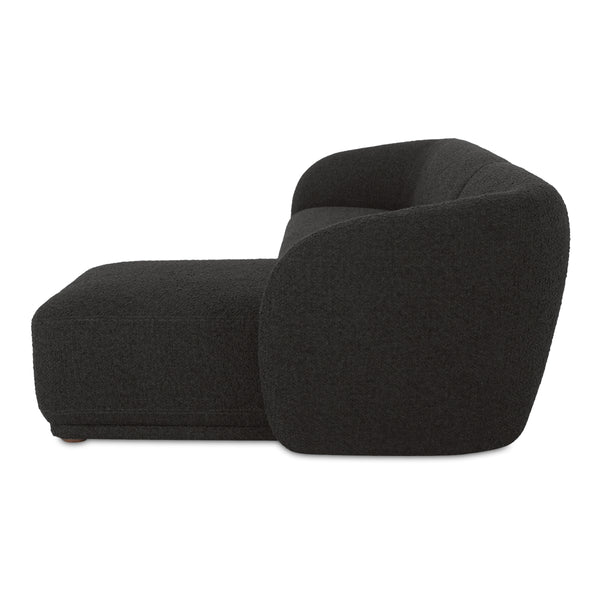 Moe's Faye Right Sectional in Black Boucle