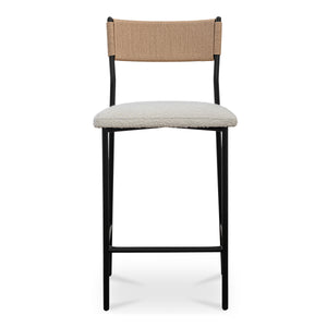 Foley Counter Stool in White Bouclé