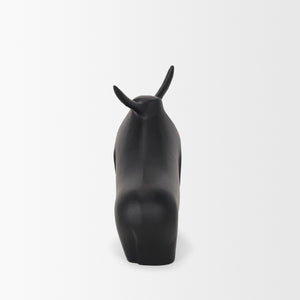 Radu Large Matte Black Metal Bull Decorative Object