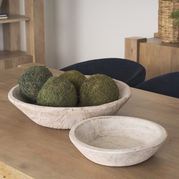 Nikita Set of 2 Large Light-Wash Reclaimed Wood Bowls