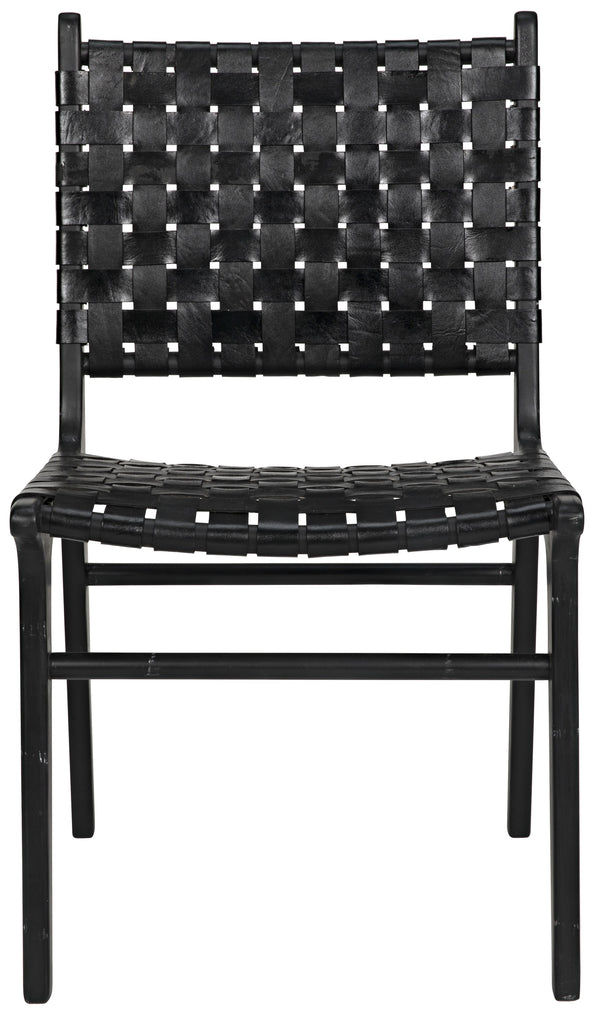 Dede Dining Chair, Leather, Black
