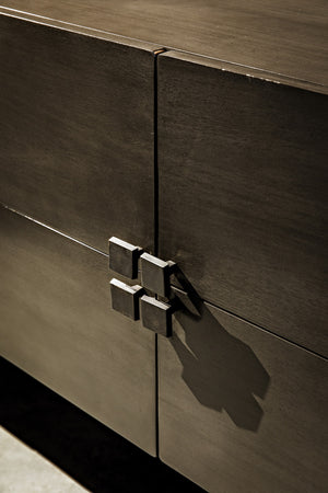 Amidala Mahogany and Veneer Sideboard with Brass Pulls in Two-Tone Pale