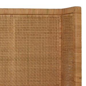 WINGED HEADBOARD AND PLATFORM IN RADIO WEAVE WRAPPED RATTAN, KING SIZE