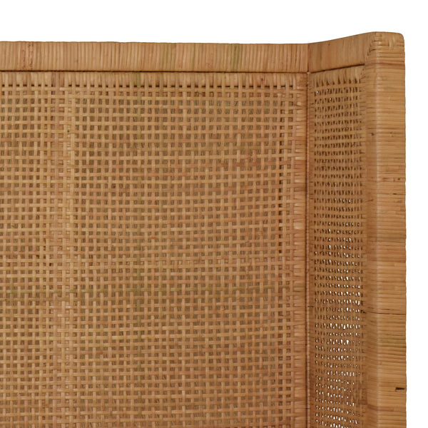 WINGED HEADBOARD AND PLATFORM IN RADIO WEAVE WRAPPED RATTAN, KING SIZE