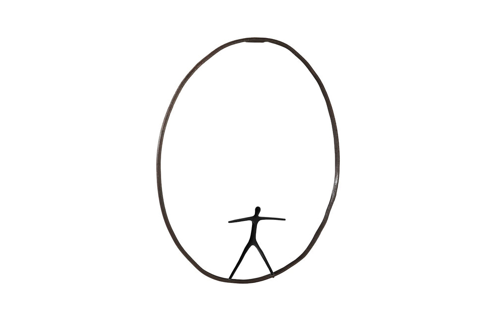 Olympic Figure in Iron Ring, Black, Rust, Style B