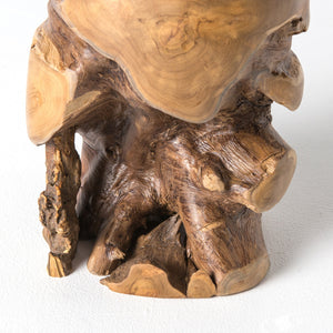 Teak Stool In Aged Natural Teak