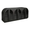Salone Sideboard Black with Reeded Glass Doors