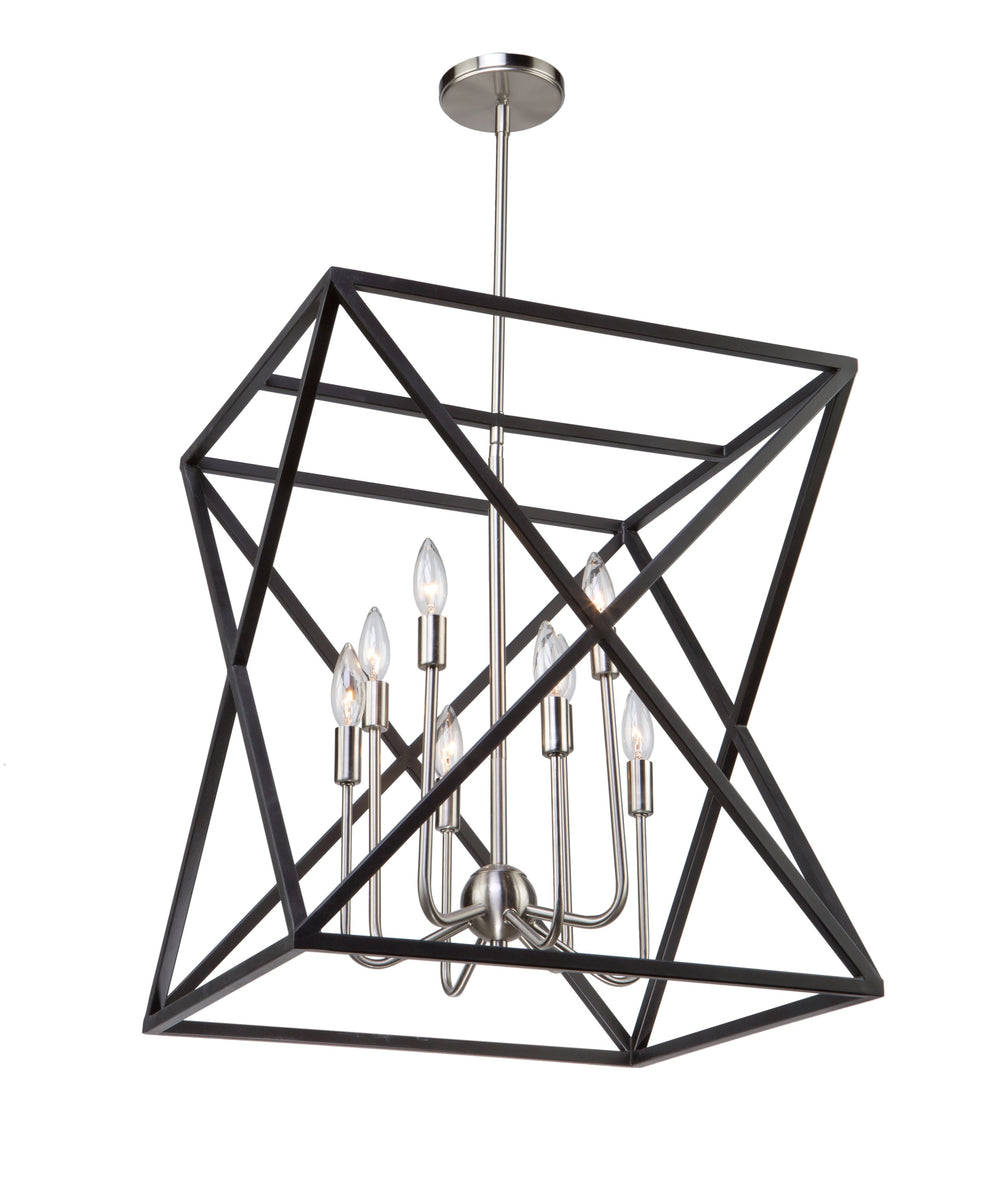 Elements AC11042 Chandelier in Black & Polished Nickel