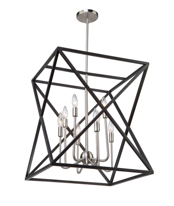 Elements AC11042 Chandelier in Black & Polished Nickel