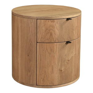 Theo Two Drawer Nightstand in Natural Oak