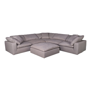 Moe's Clay Ottoman in LiveSmart Fabric Grey