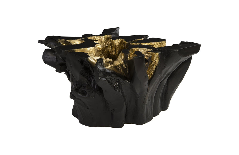 Agnes Root Cast Coffee Table Black, Gold Leaf