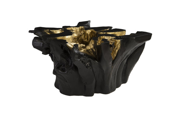 Agnes Root Cast Coffee Table Black, Gold Leaf