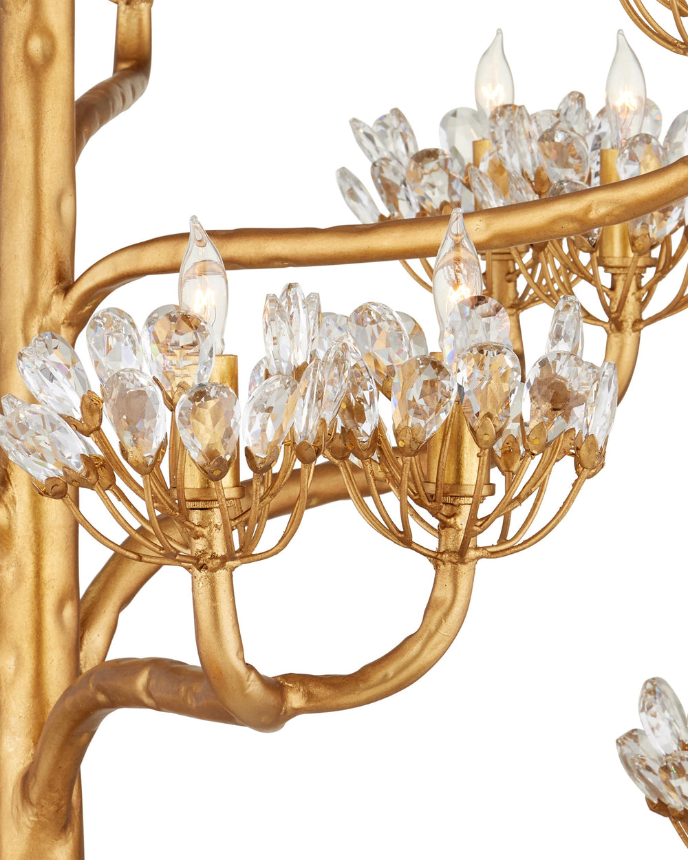 Agavé Americana Gold Chandelier In Dark Contemporary Gold Leaf