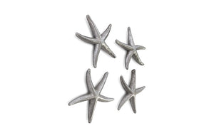 Star Fish, Silver Leaf, Set Of 4, Small