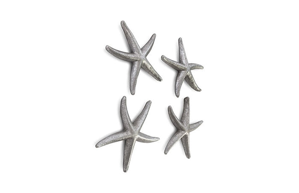 Star Fish, Silver Leaf, Set Of 4, Small