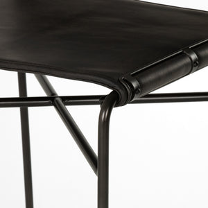 Wharton Bar Stool in Distressed Black